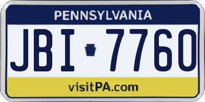 PA license plate JBI7760