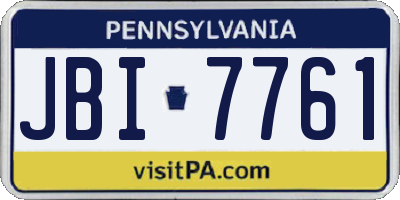 PA license plate JBI7761