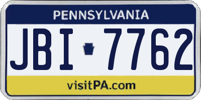 PA license plate JBI7762