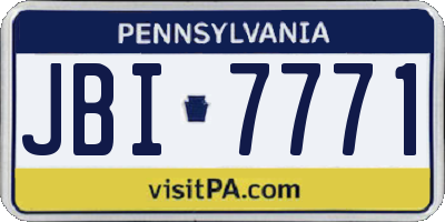 PA license plate JBI7771