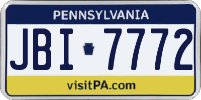 PA license plate JBI7772