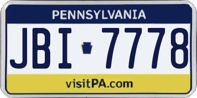 PA license plate JBI7778