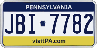 PA license plate JBI7782