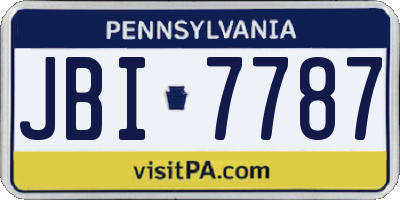 PA license plate JBI7787