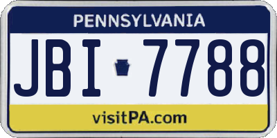 PA license plate JBI7788