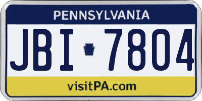 PA license plate JBI7804