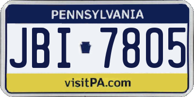 PA license plate JBI7805