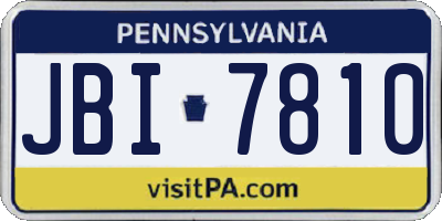 PA license plate JBI7810