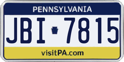 PA license plate JBI7815