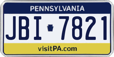 PA license plate JBI7821