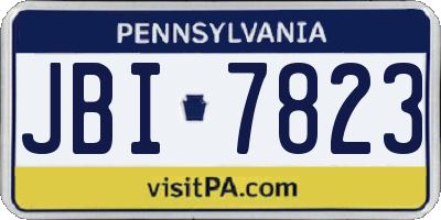 PA license plate JBI7823
