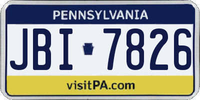 PA license plate JBI7826