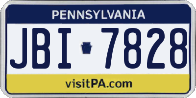 PA license plate JBI7828