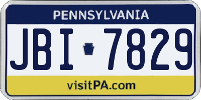 PA license plate JBI7829