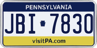 PA license plate JBI7830
