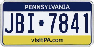 PA license plate JBI7841