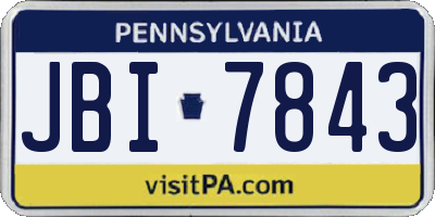 PA license plate JBI7843