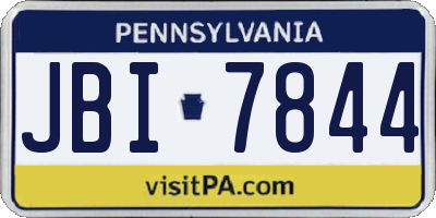 PA license plate JBI7844