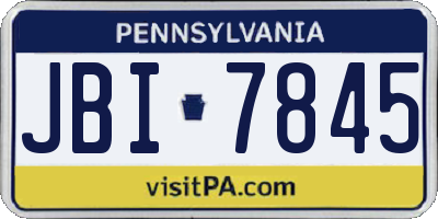 PA license plate JBI7845