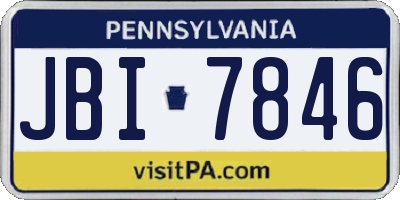 PA license plate JBI7846