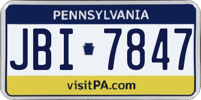 PA license plate JBI7847