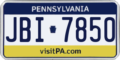 PA license plate JBI7850