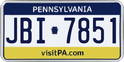 PA license plate JBI7851