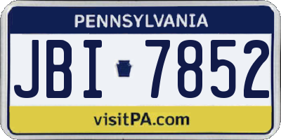 PA license plate JBI7852