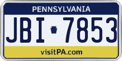 PA license plate JBI7853