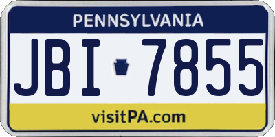 PA license plate JBI7855