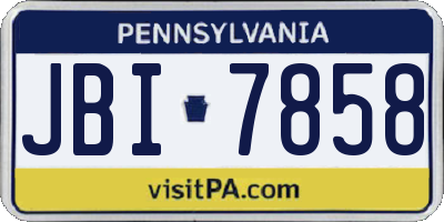 PA license plate JBI7858