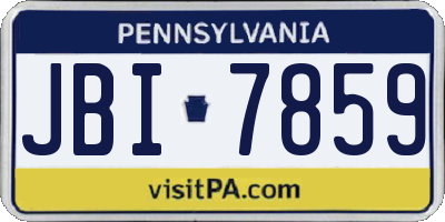 PA license plate JBI7859