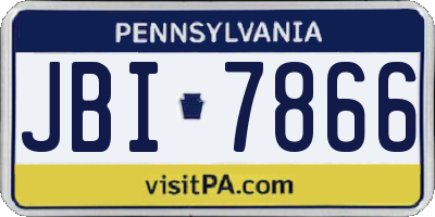 PA license plate JBI7866