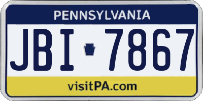 PA license plate JBI7867