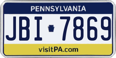 PA license plate JBI7869