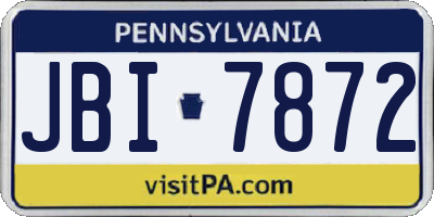 PA license plate JBI7872