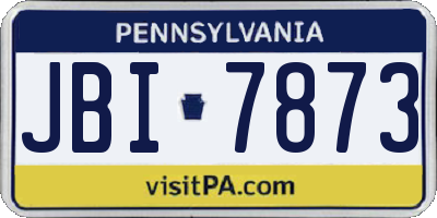 PA license plate JBI7873