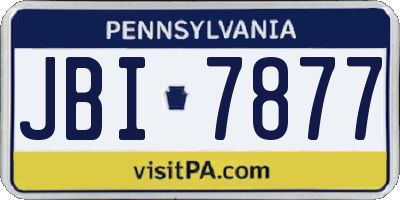 PA license plate JBI7877