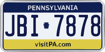 PA license plate JBI7878