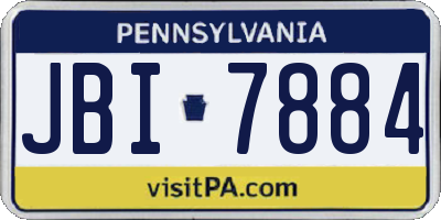 PA license plate JBI7884