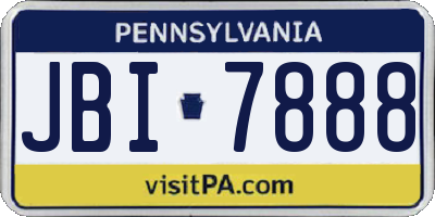 PA license plate JBI7888