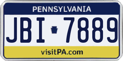 PA license plate JBI7889