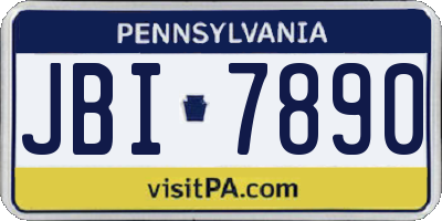 PA license plate JBI7890