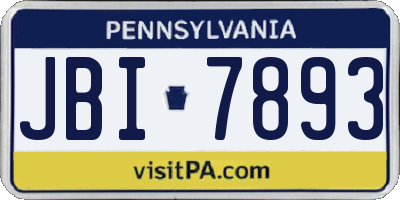 PA license plate JBI7893