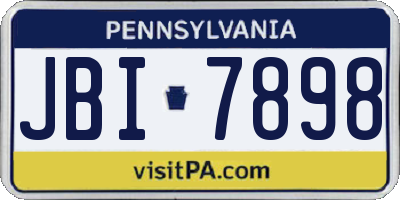 PA license plate JBI7898