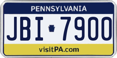 PA license plate JBI7900