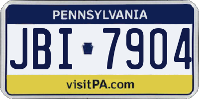 PA license plate JBI7904