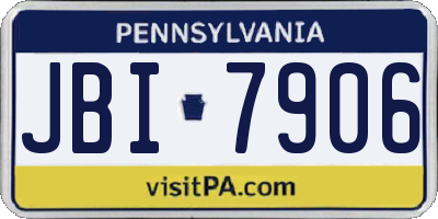 PA license plate JBI7906