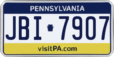 PA license plate JBI7907