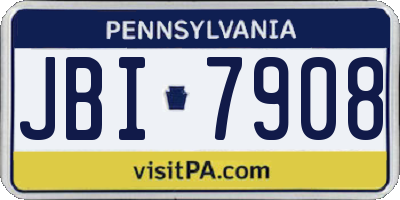 PA license plate JBI7908